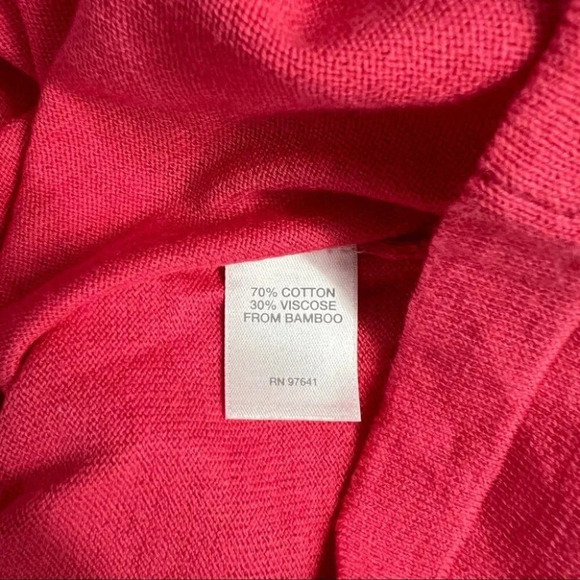 NWT J. Jill Pomegranate Pink Cardigan Sweater Crew Neck Pink MP Cotton Blend - Picture 7 of 8